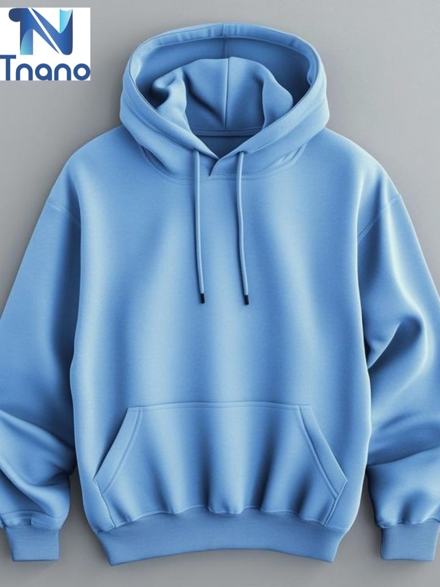 Áo hoodie xanh dương trơn
