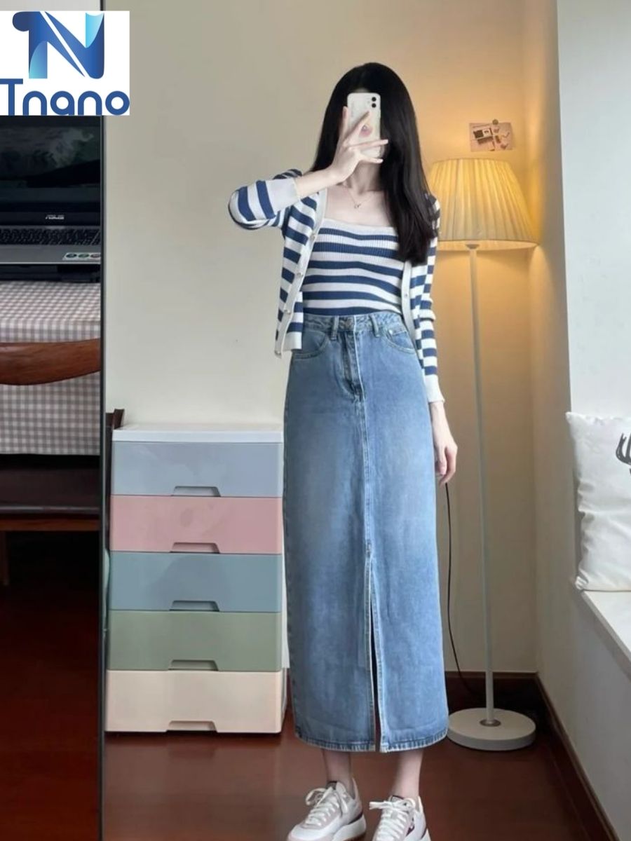 Dáng váy suông dài dễ mặc, dễ phối đồ