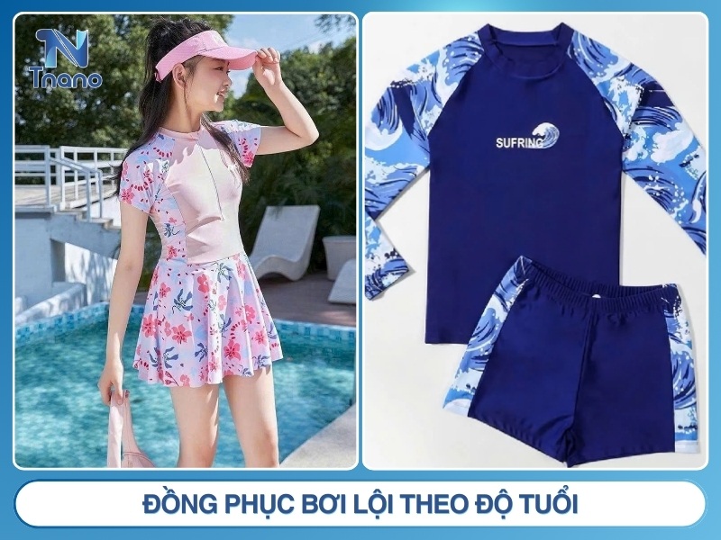 Phân loại đồng phục bơi lội theo độ tuổi