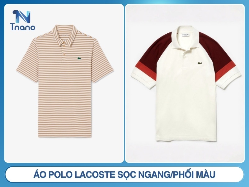 Áo polo Lacoste sọc ngang/phối màu
