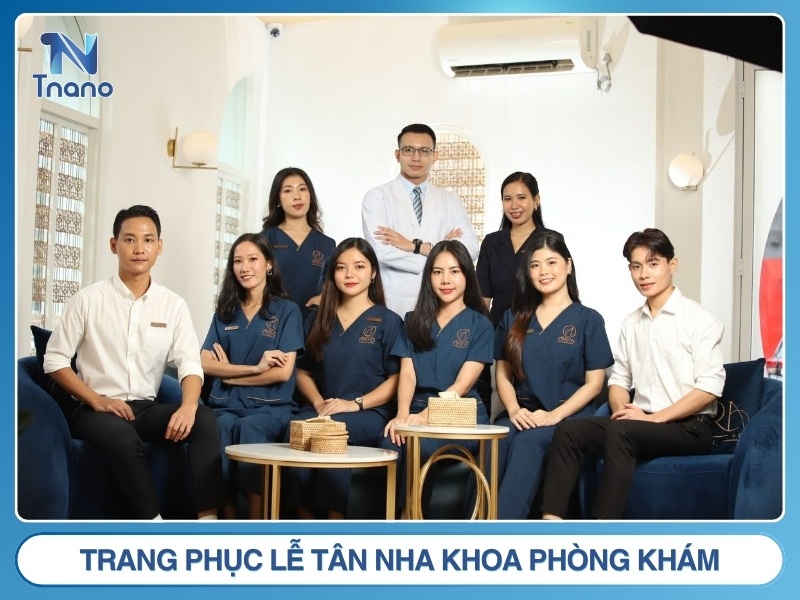 Trang phục lễ tân nha khoa phòng khám
