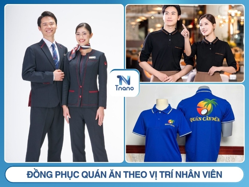 đồng phục quán ăn theo vị trí nhân viên