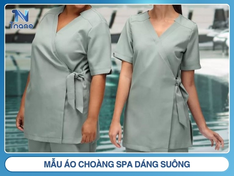 Mẫu áo choàng spa dáng suông