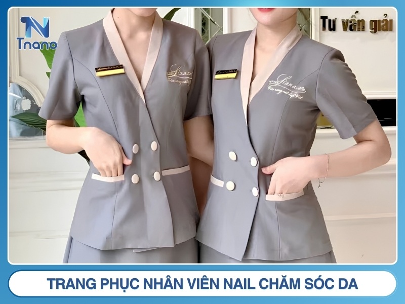 Trang phục nhân viên nail chăm sóc da