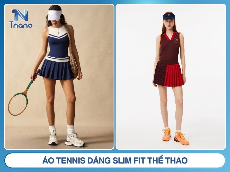 Áo tennis dáng slim fit thể thao