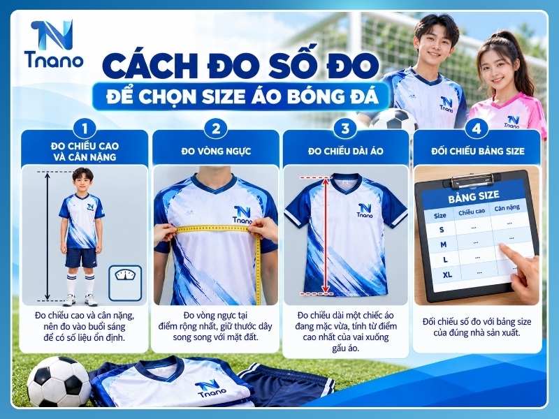 Cách đo số đo để chọn size áo bóng đá