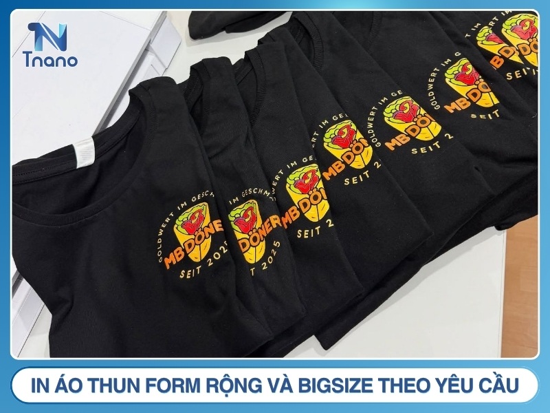 In áo thun form rộng và bigsize theo yêu cầu